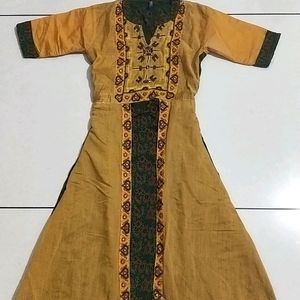 Green Yellow Anarkali Kurta