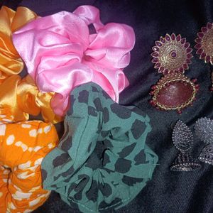 Scrunchies Nd Earrings