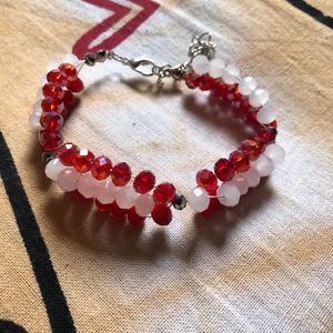 Red And White Crystal Bracelet