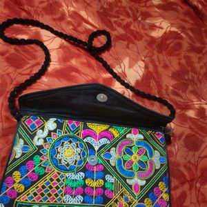 Fancy Multi Colour Embroidery Hand Bag