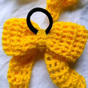 Hand Made Crochet Beautiful Bow Hair Ties