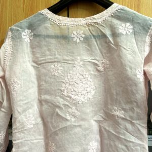 Baby Pink Women Short Kurta- Small Size