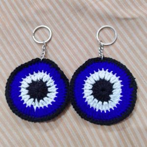 Crochet Evil Eye Keychain