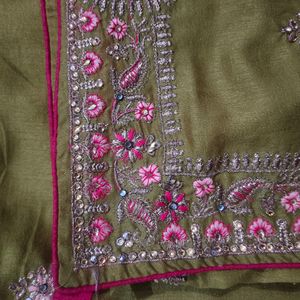 Zari And Swarovski Embroidered Saree