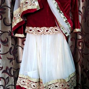 Maroon Colour Girls Lehnga