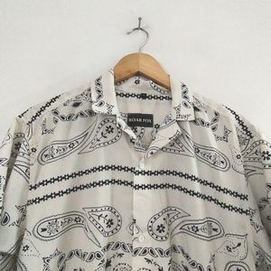 Off White With Black Printed Shirt (Men's)