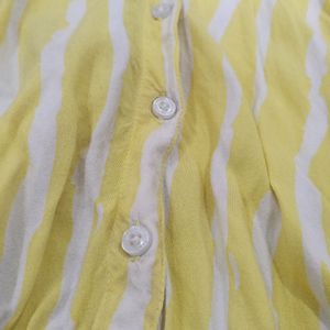 Pantaloons Yellow White Dress