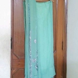 pista green 💚 fancy ready to wear saree & blouse