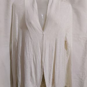 White Open Cardigan