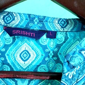 Srishti L aqua blue Kurta With Pocket