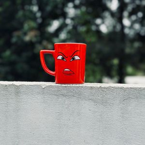 Tea Cup Printed Glass Red Mug Nescafe Coffee Kit