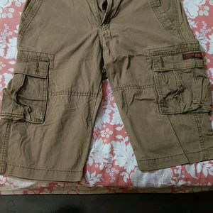 RIG By Pantaloons Brown Cargo Shorts, Waist - 32