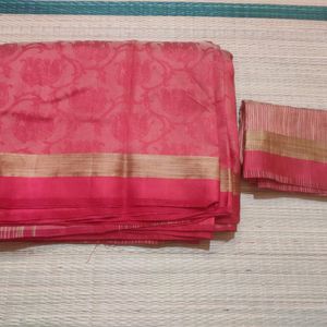 Jute Silk Saree With Blouse piece