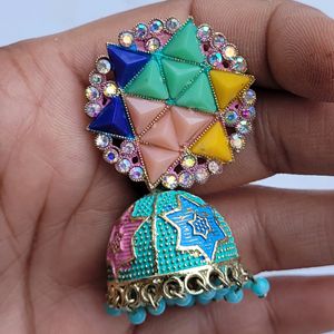 2 Jhumka Set Multicolor