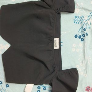 Koovs Black Crop Top