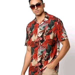 NETPLAY Leaf Printed Regular Fit Shirt.