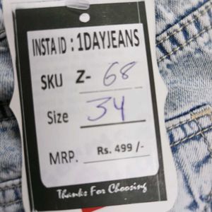 Z-68 Size 34 Cargo Slim Fit Women Denim Jeans