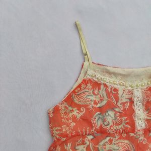 Pink Lacey And Pearl Detailing Babydoll Top