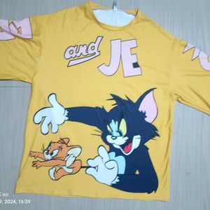 Yellow Printed Tom& Jerry Top