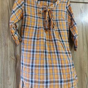 Soft Cotton - Orange Checkered Shirt