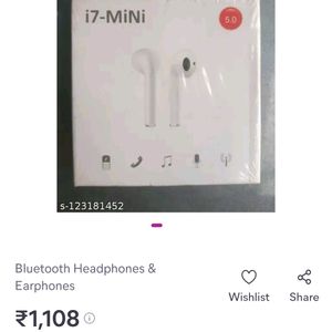 30rs Off Brand New Seal Pack i7-Mini Tws Earphone