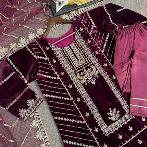 Pakistani Velvet Suit Set All Suve Available 💗