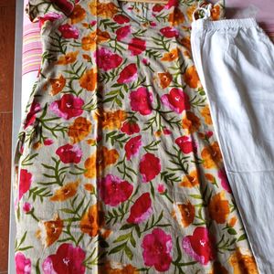 Flower Print Kurti & Lower