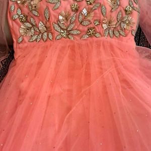 Peach Colour Party Wear Gown