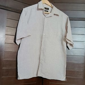 Zodiac Men Checks Regular Fit Linen Shirt