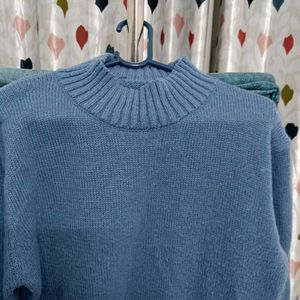 Woolen High-Neck Sweater Dress For Winter