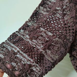 Coffee Brown Crochet Top