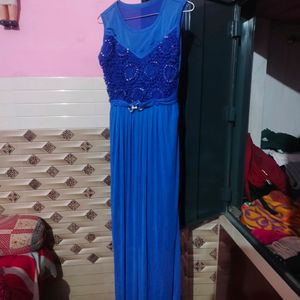 Party Wear Dress In Blue Colour.