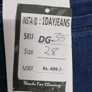 DG-35 Size-28 Straight Women Denim Jeans