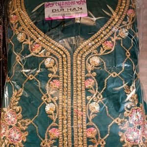 Dress Material Set With Zari & Stone Work