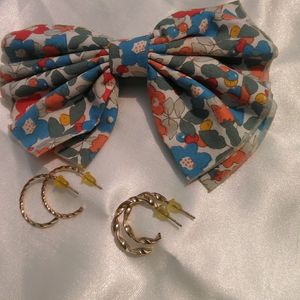 hair bow with earrings