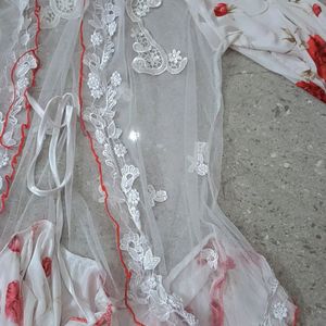 Vintage Floral Net Embroided Dreamy Robe