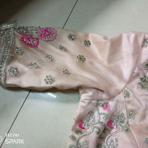 pink fully embroidery work lehenga