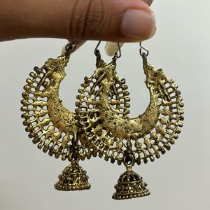 Oxidised Gold Dangling Jhumka