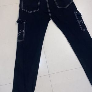 Black Trendy Cargo Jeans