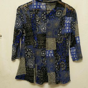 Trendy New Blue Multi Colour Top For Women