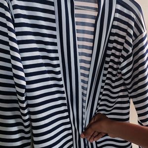 Women's Striped Long Shrug