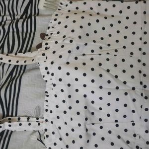 White Dotted Polka Dress