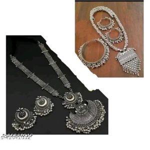 Silver Colour Jewellery Set Of 3