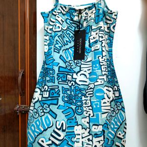 New With Tag! Blue Graphics Dress