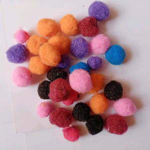 Multicolour Pompom Balls For Crafts