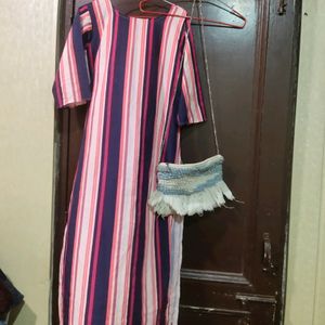 Women Kurta And Bag Free