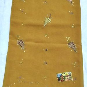 Mustard Saree With Lace