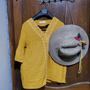 Korean Mustard Tunic Top