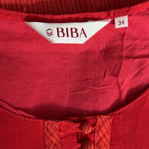 Red Biba Kurta