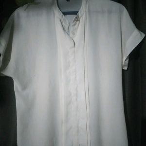 Simple Short Sleeved Button Up Blouse